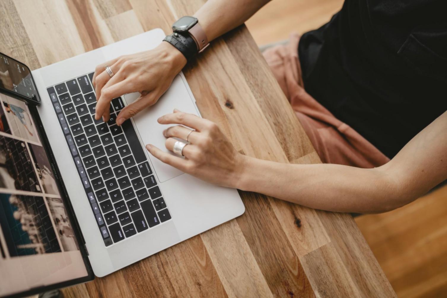 Business professional reviewing scenario planning documents